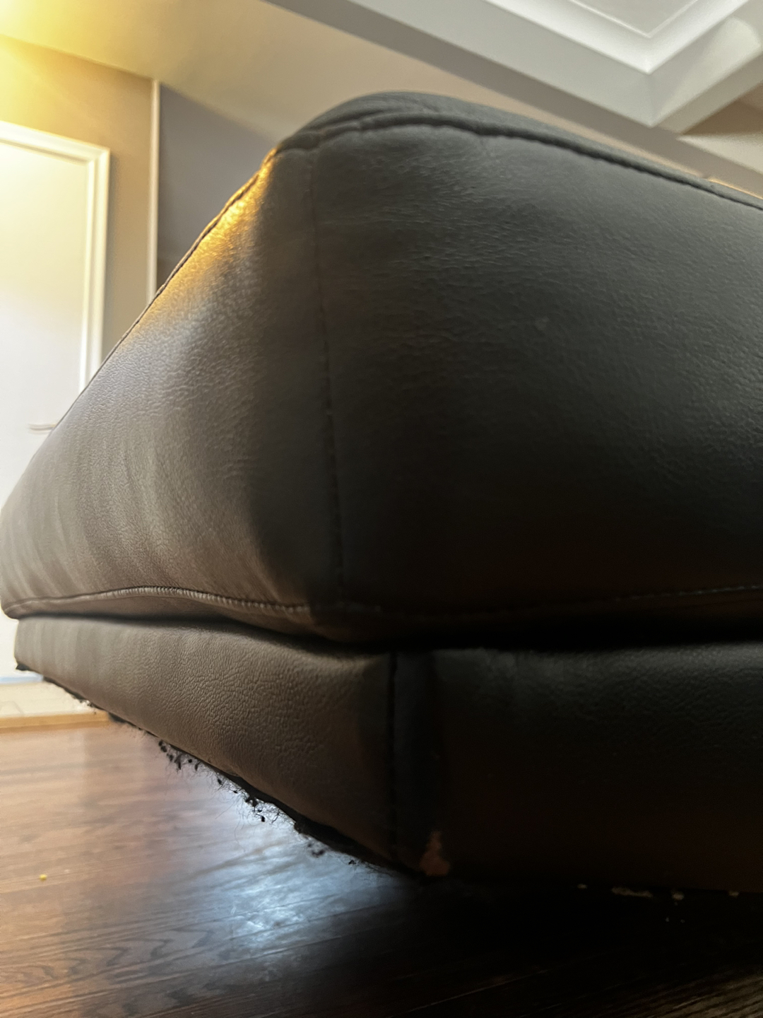 Faux Leather Sectional Sofa #freecycle - photo 5