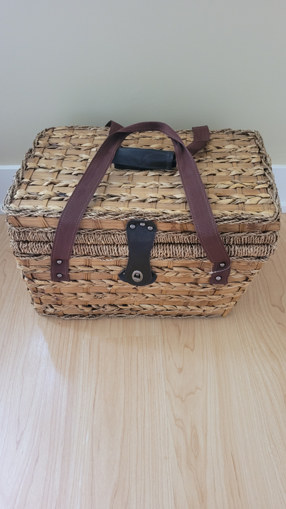 Never Used - Wicker Insulated Picnic Basket