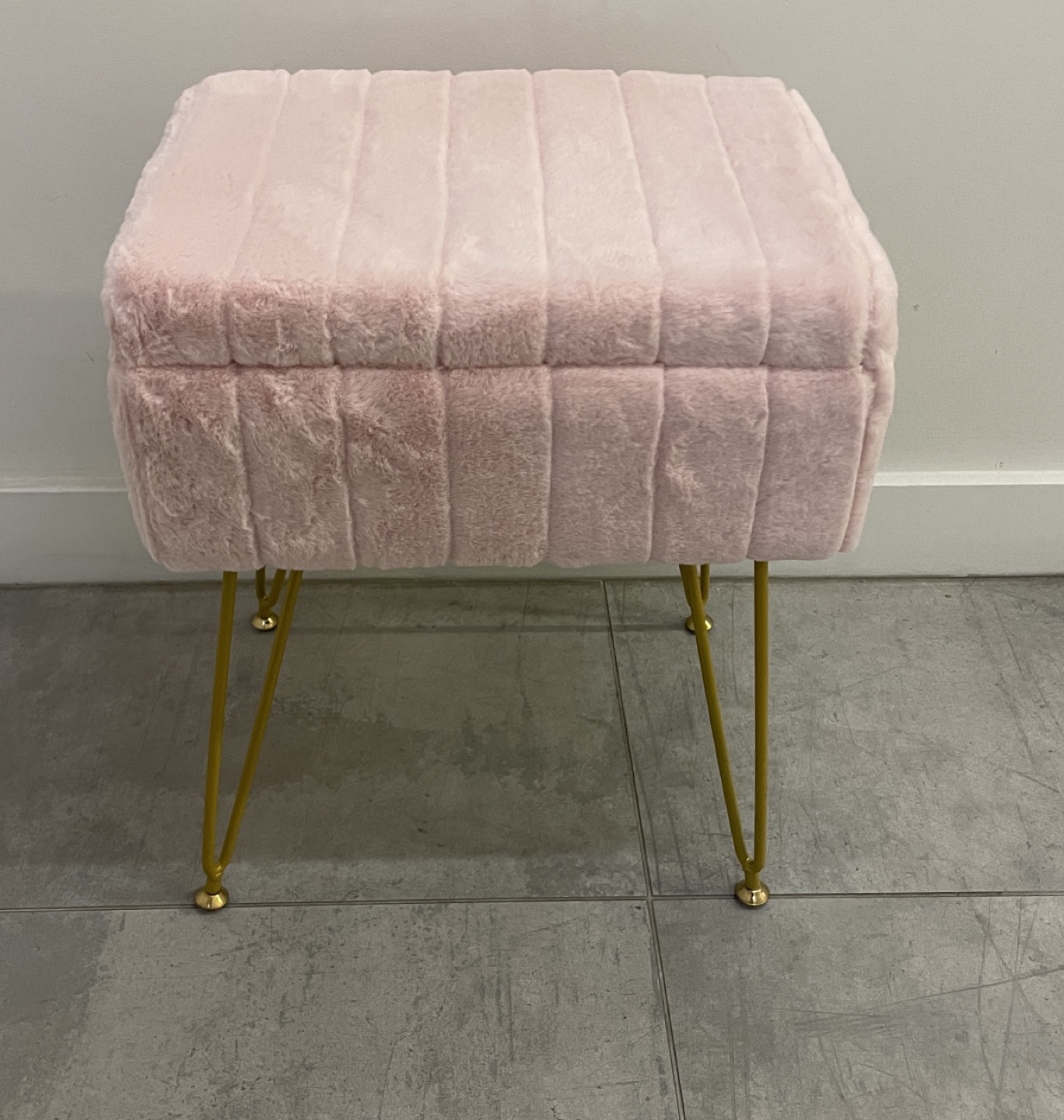Pink stool with storage