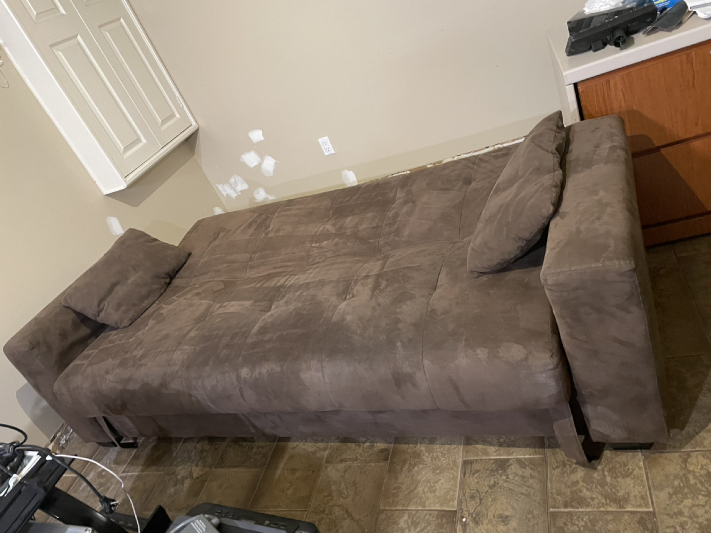 Faux Suede Futon/Sofa with storage image indicator(3)
