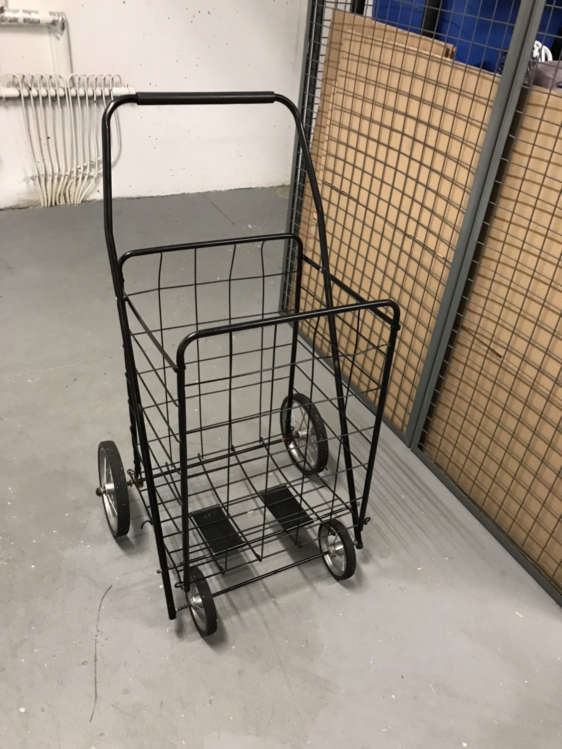 Large Jambo Black Metal Family Shop Trolley Fold Cart