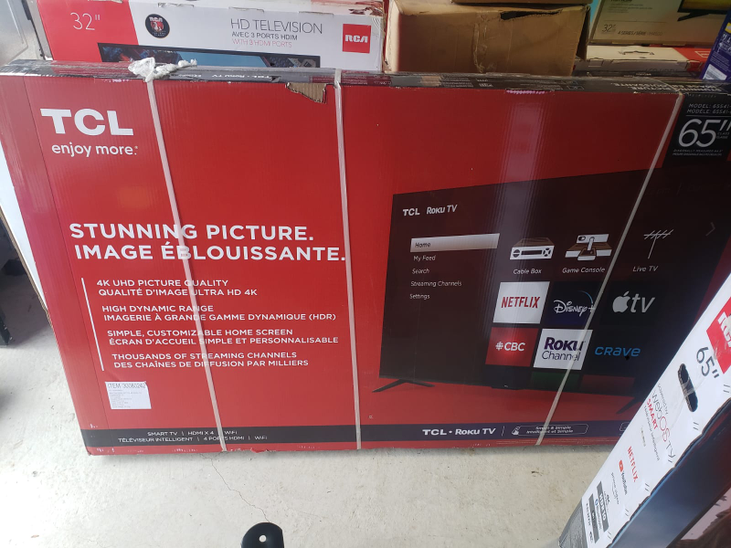 NOT NEGOTIABLE TCL TV SALE 65" 4K UHD HDR ROKU SMART TV $499.99 thumbnail