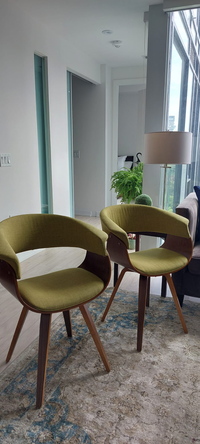 Mid century wooden dining / accent chairs image indicator(3)