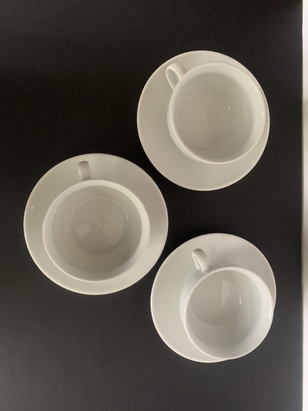 Pure white ceramic tea / coffee cups & saucers set 6PC - photo 3