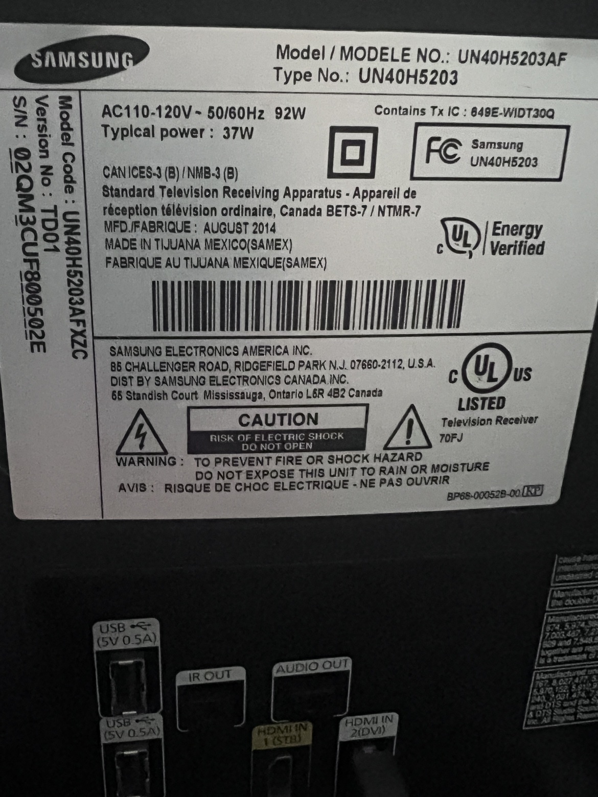 Samsung 40" Full HD 1080P Smart LED TV - UN40H5203 - photo 2