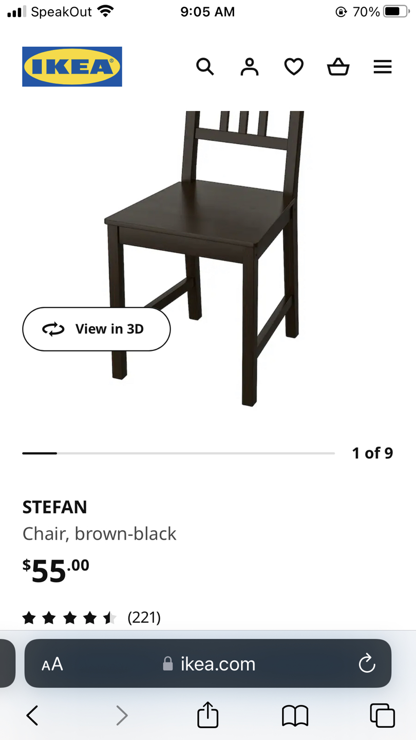 Pair Of IKEA STEFAN Chair Great Condition brown-black - photo 3