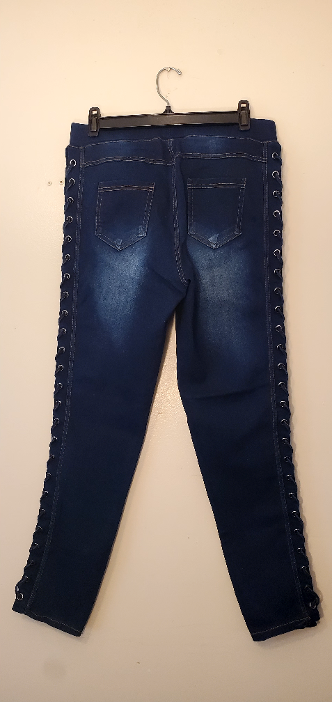 🔥NWOT JVINI Jeggings Blue US Large - photo 2