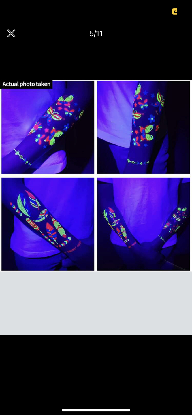Glow in the dark temp tattoos - 10 sheets image indicator(5)