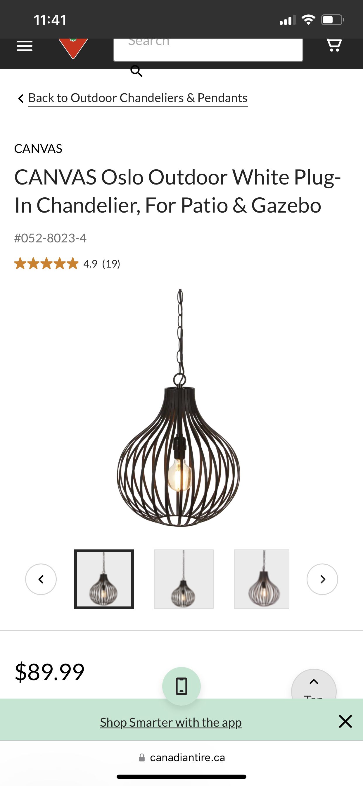CANVAS Oslo Outdoor White Plug-In Chandelier x2 thumbnail
