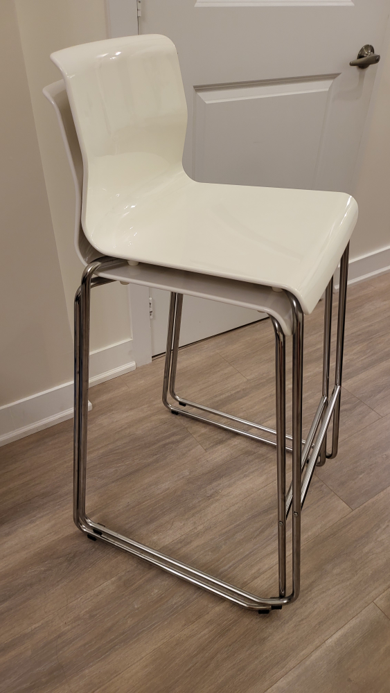 2x white bar stools, ikea GLENN image indicator(2)