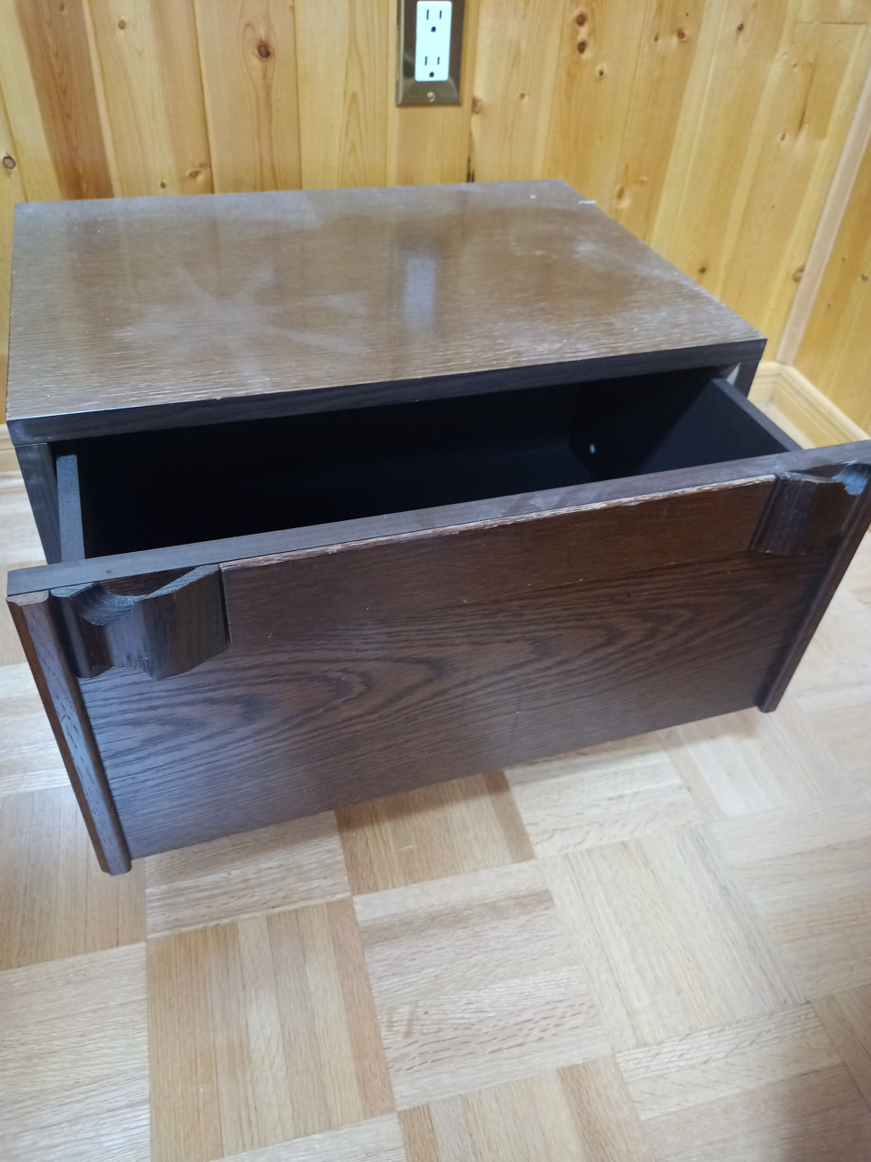 Dark wood drawer