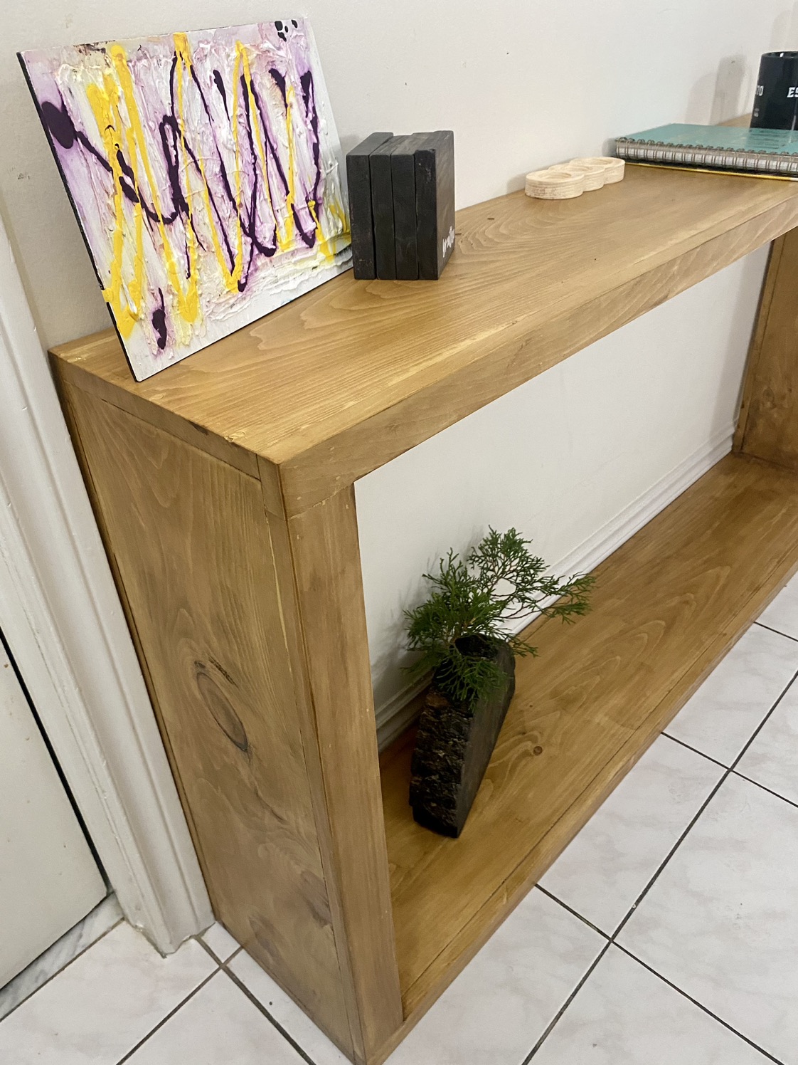 Solid wood handcrafted console table - photo 3