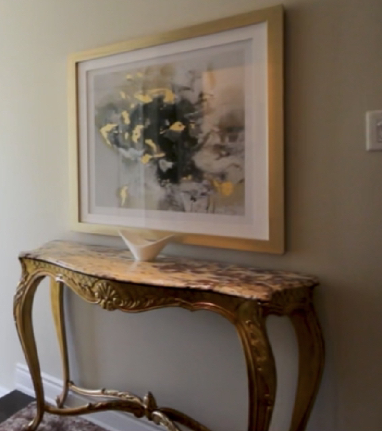 Marble top countertop console