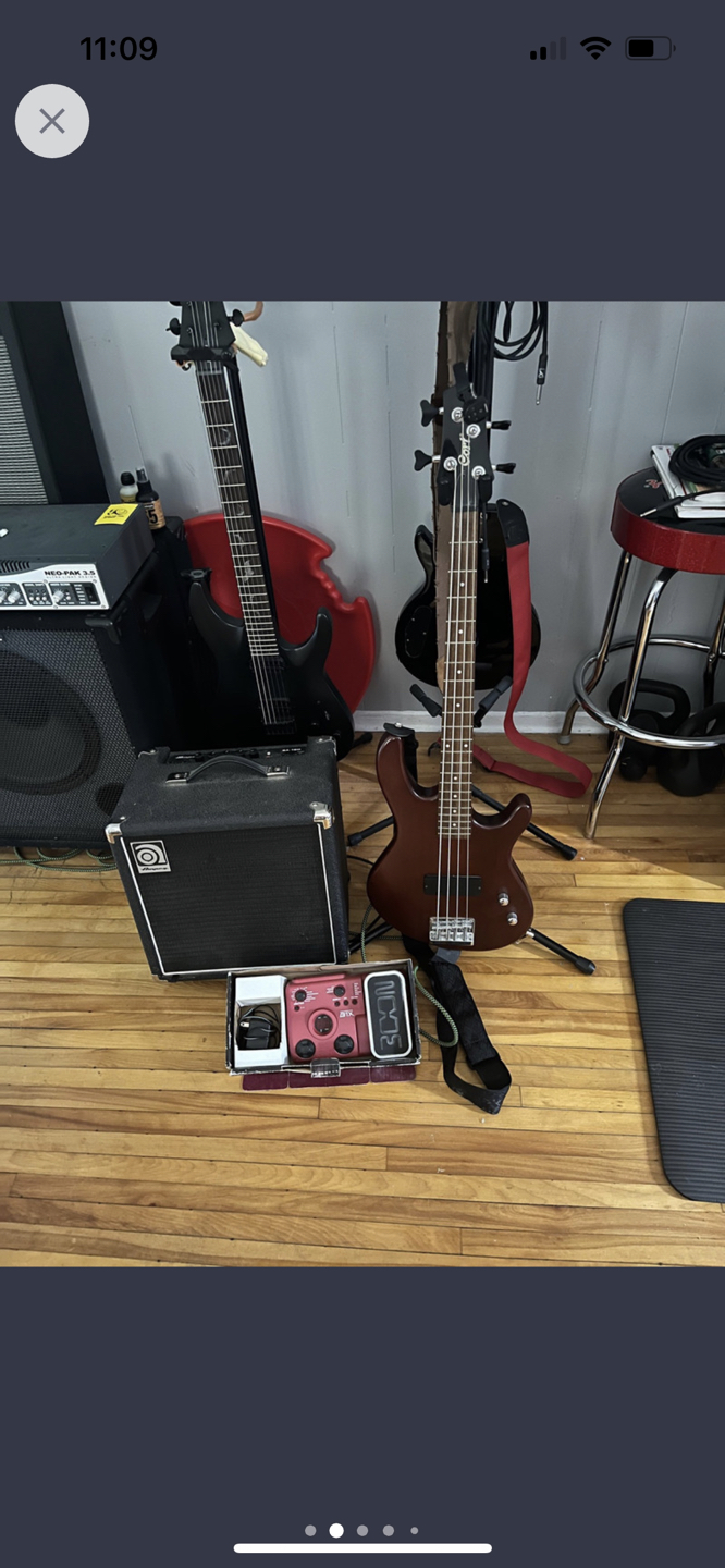 Cort Action bass jr and ampeg amp+zoom pedal - photo 5