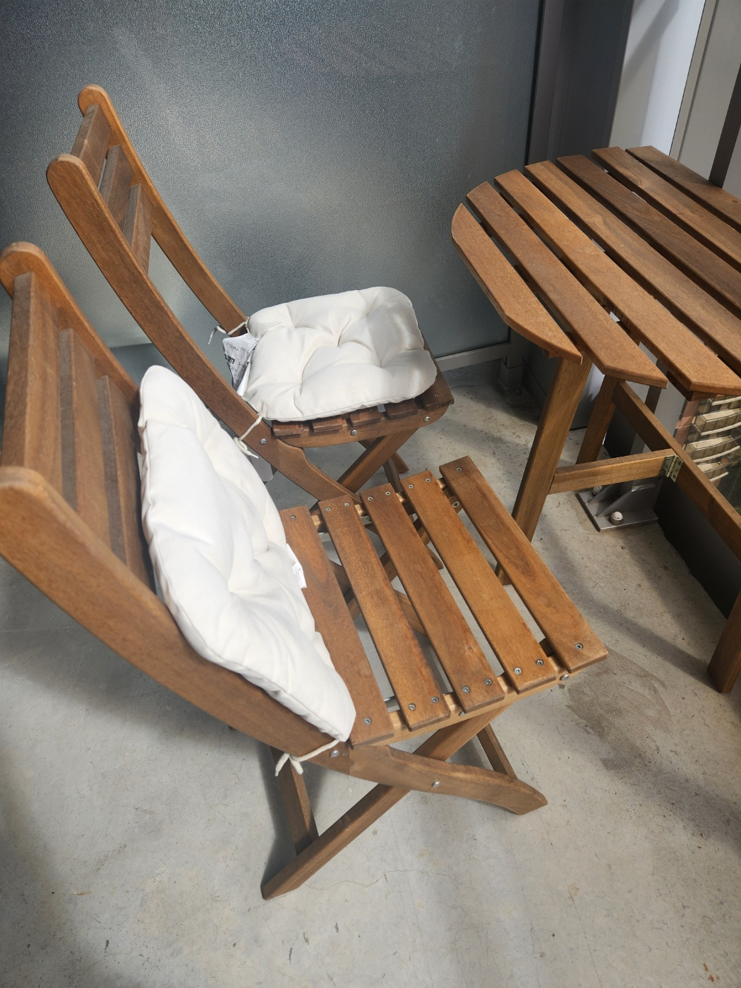 IKEA Outdoor Chairs with cushions and Table image indicator(6)