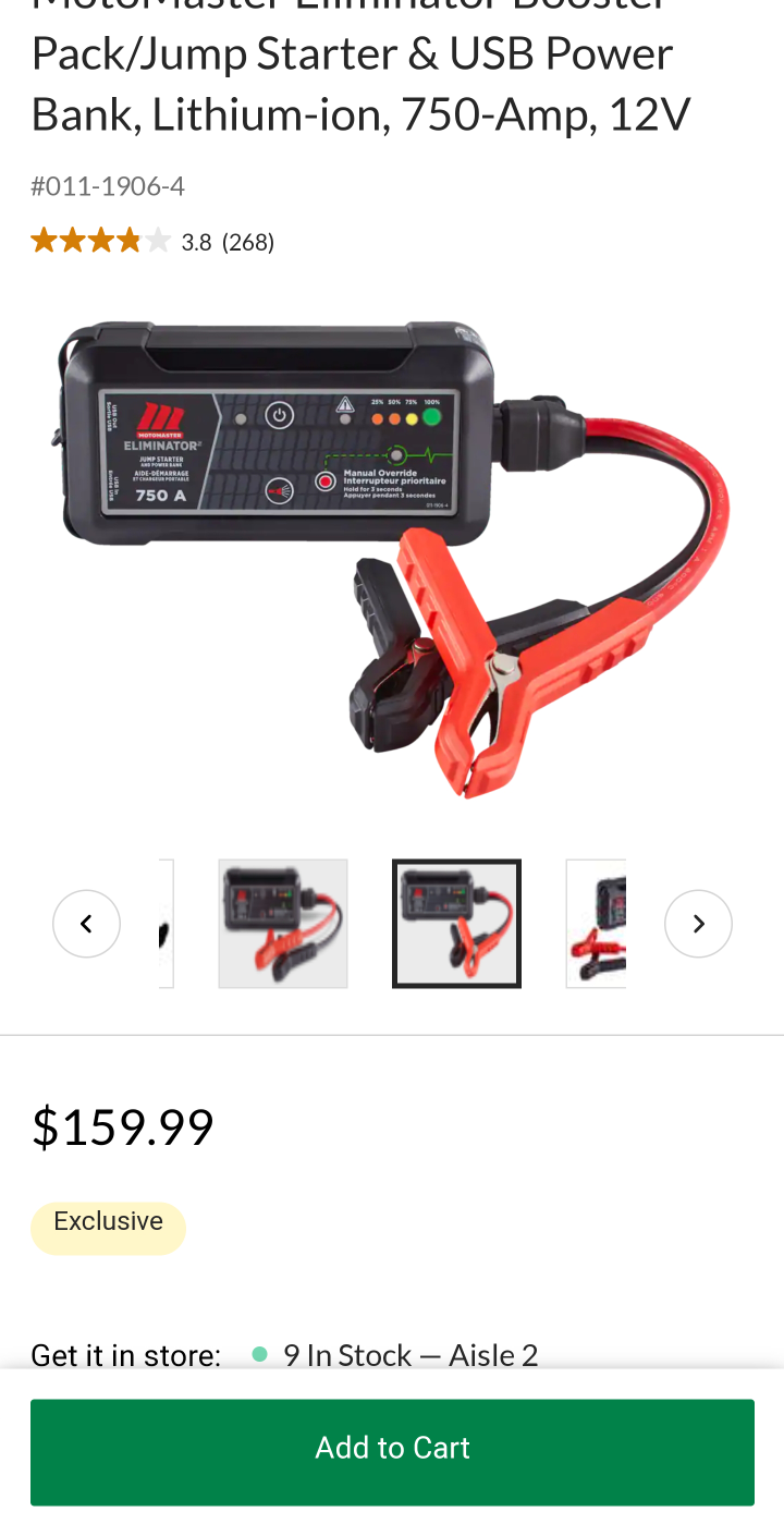 Motomaster Eliminator - Jump Starter 750 - photo 3