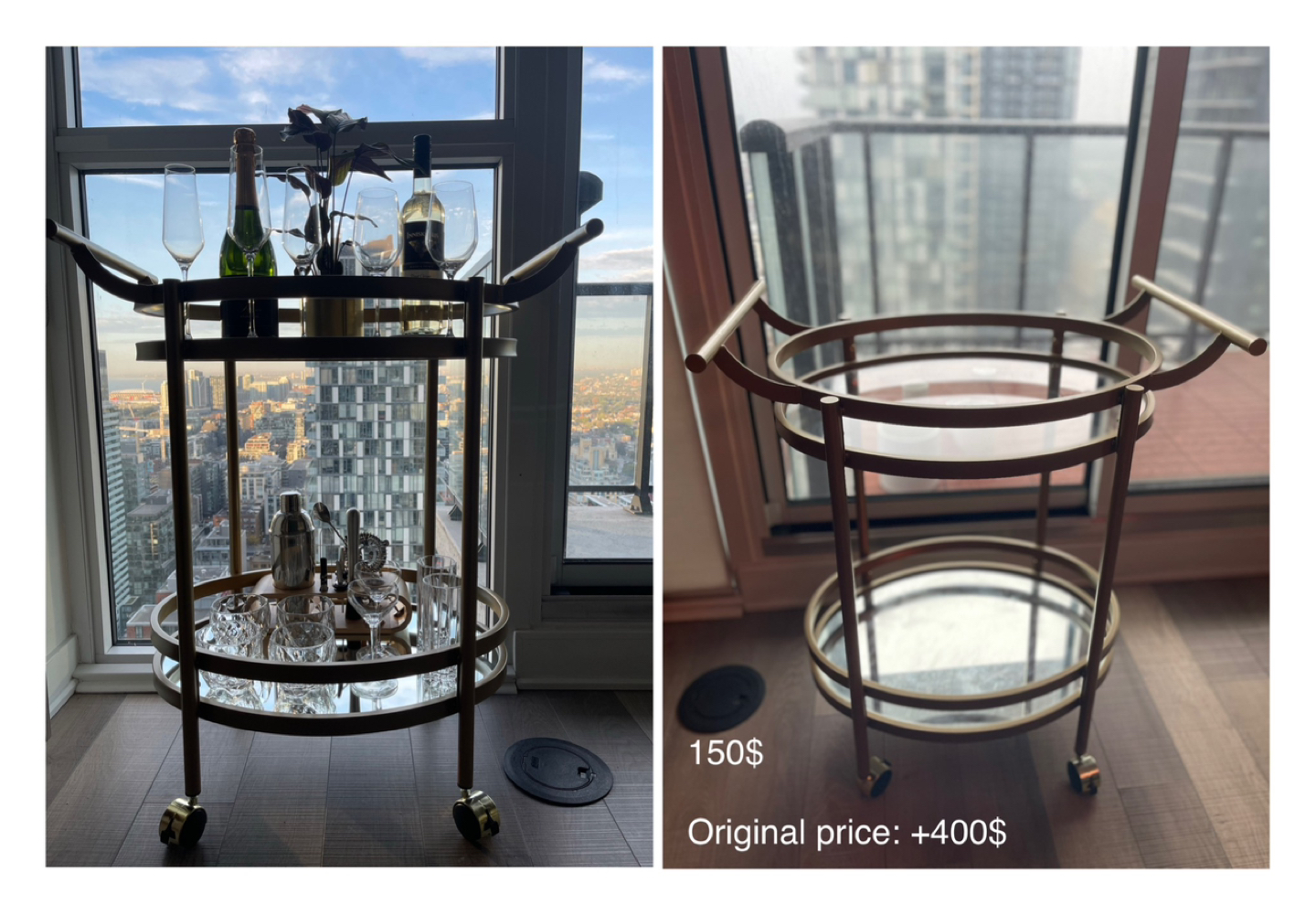 Bar cart like new (+400$), selling for 100$