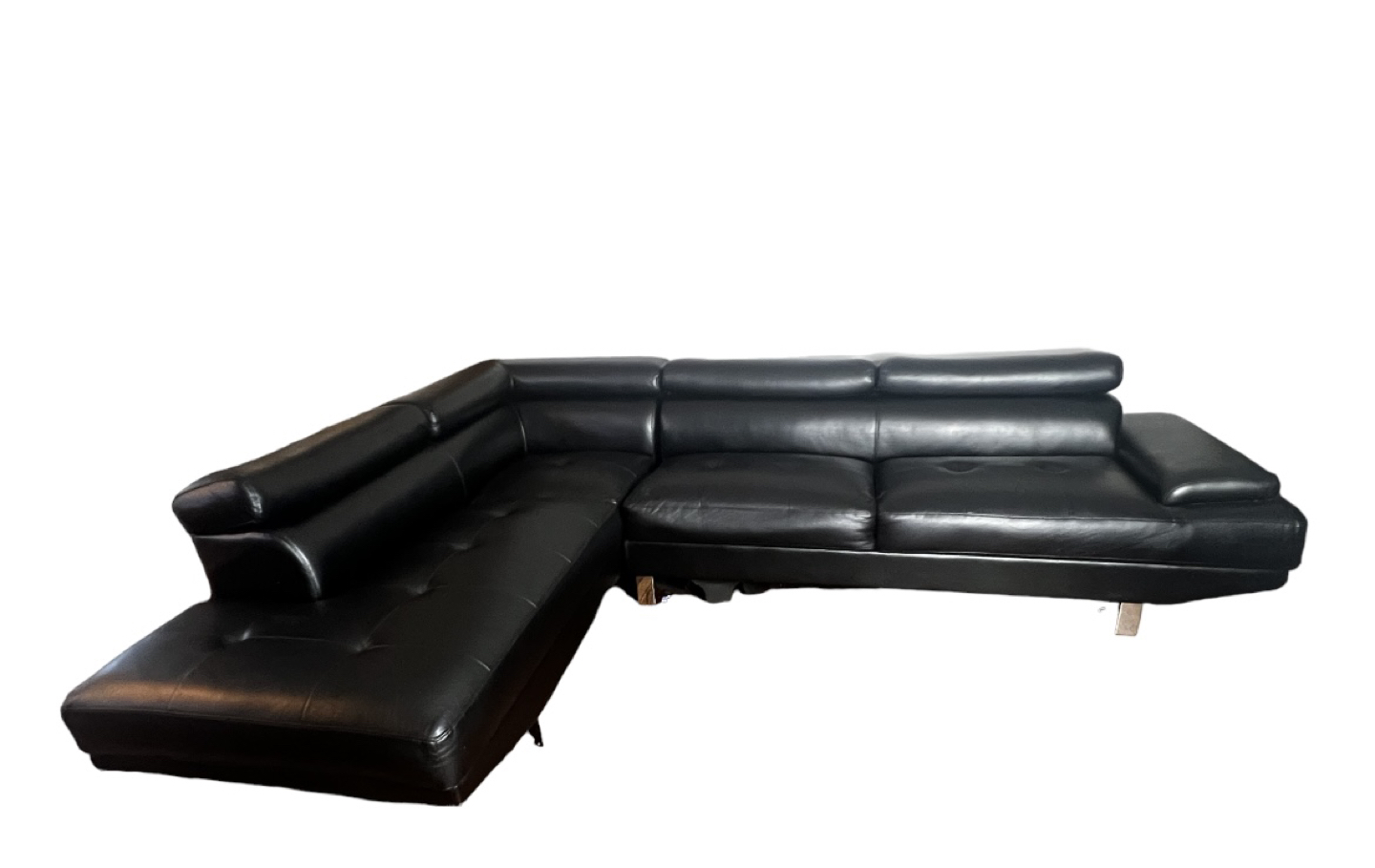Faux Leather Sectional Sofa #freecycle - photo 3