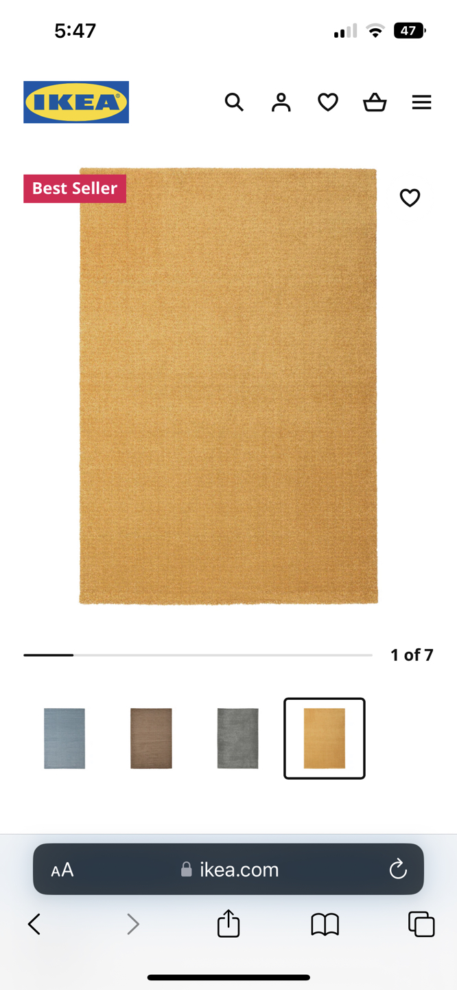 Ikea Rug(Langsted) yellow - photo 2