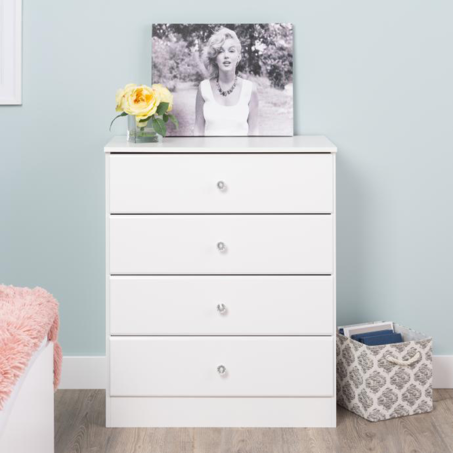 White 4-drawer Dresser