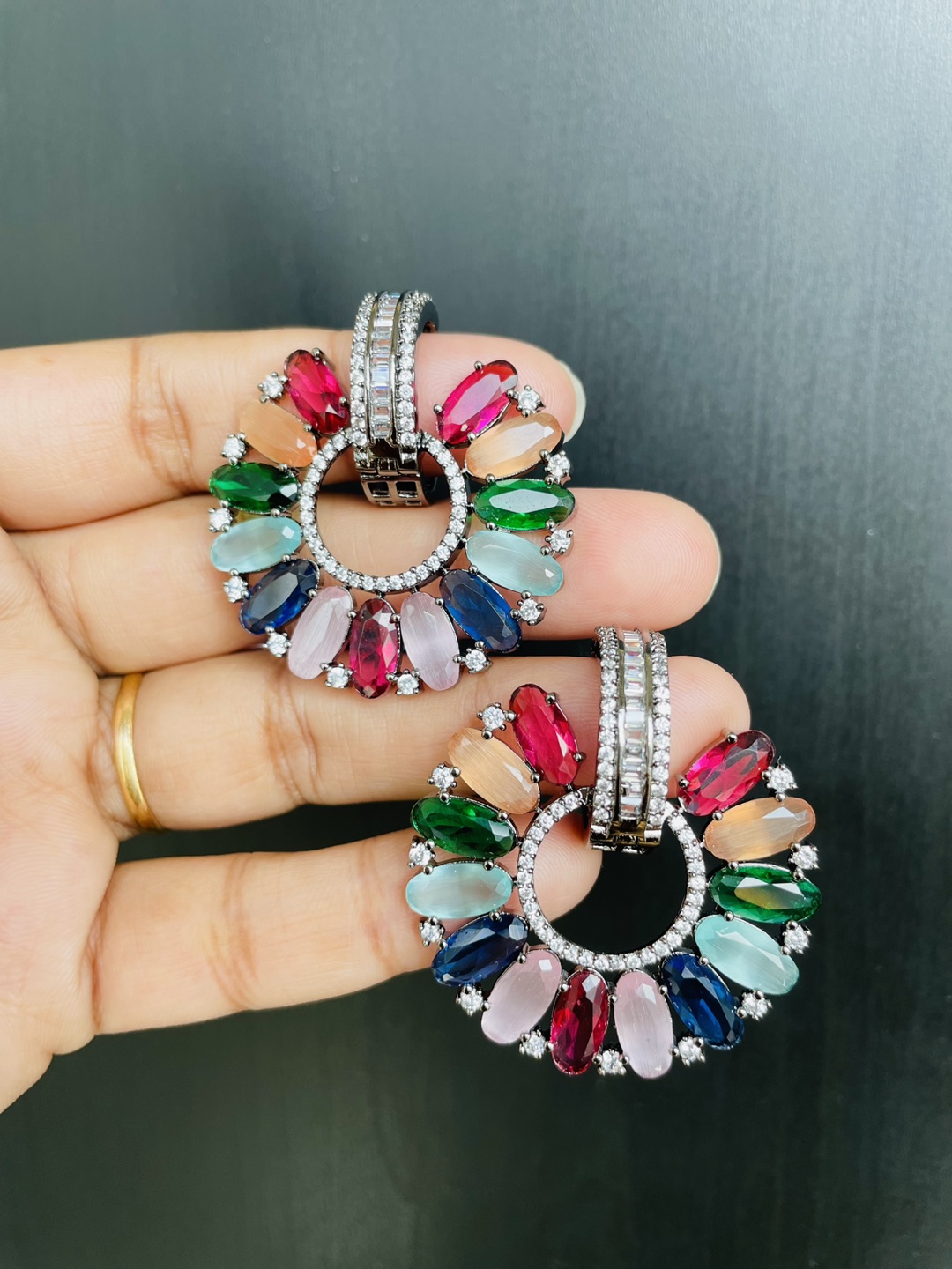 Multicolour AD Earrings
