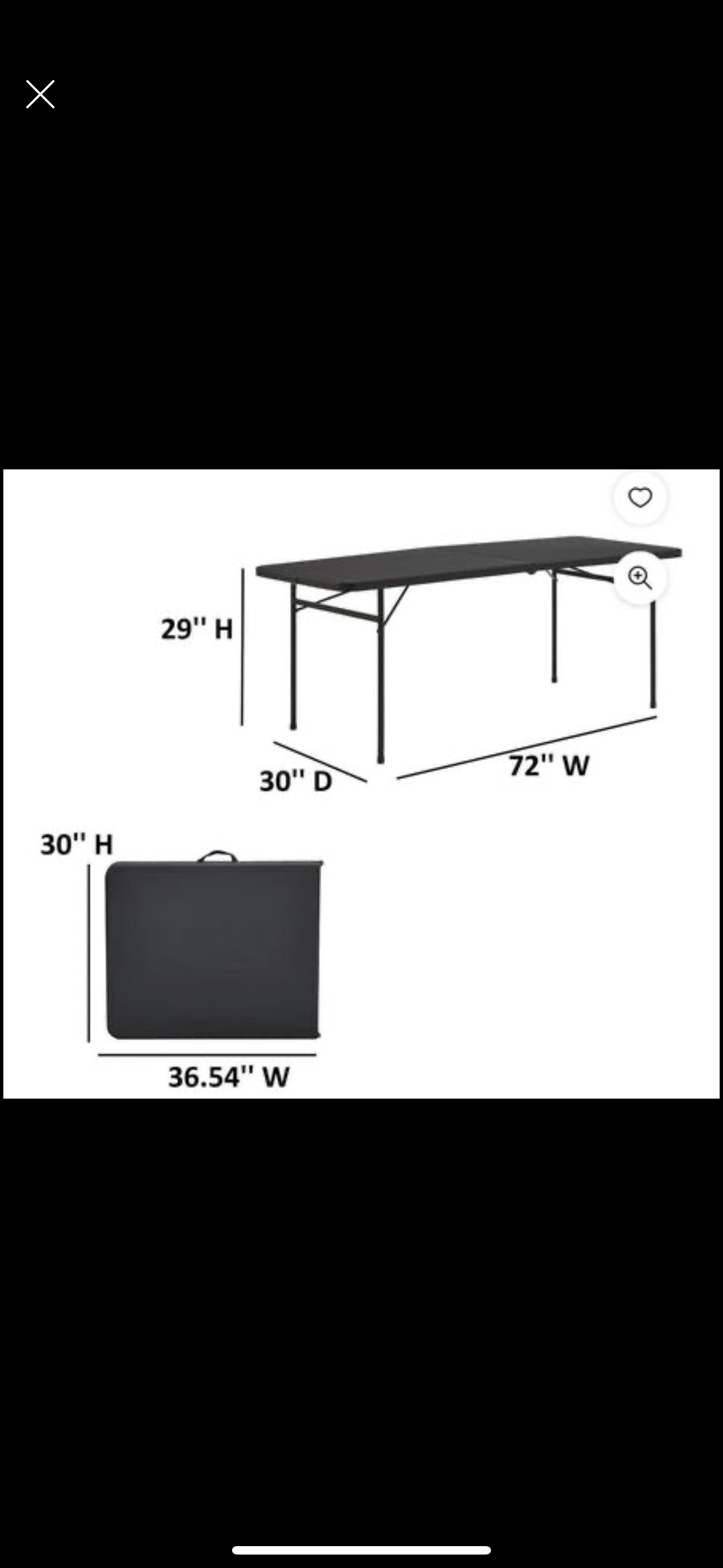 6 Foot Bi-Fold Plastic Folding Table+ 4 Vinyl Folding Chair - photo 3