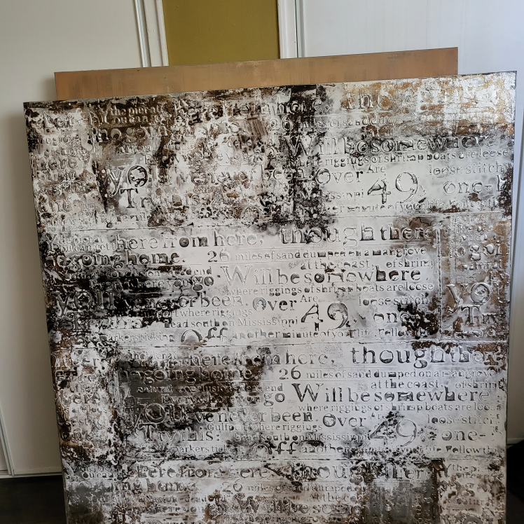 abstract painting 4feet by 4 feet - photo 2