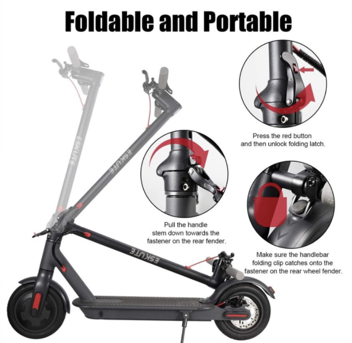 ESKUTE Electric Scooter For Parts or Repair - photo 4