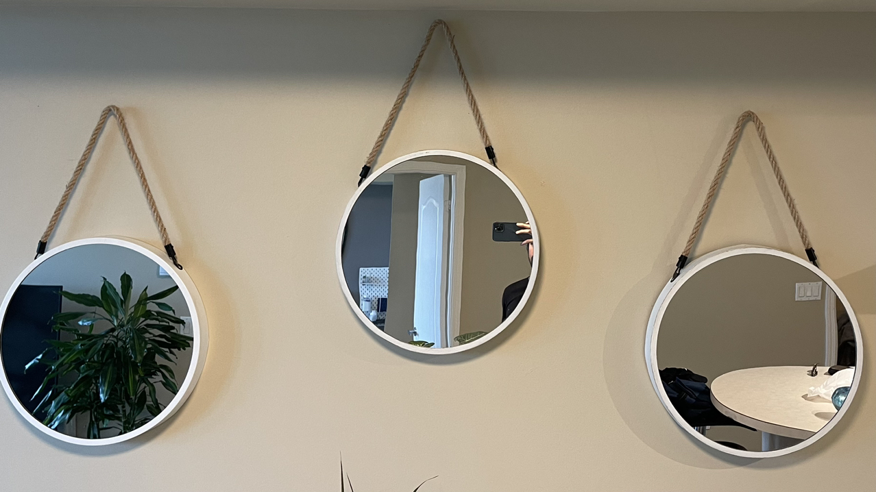 3 x 15” Round White Wall Mirrors thumbnail