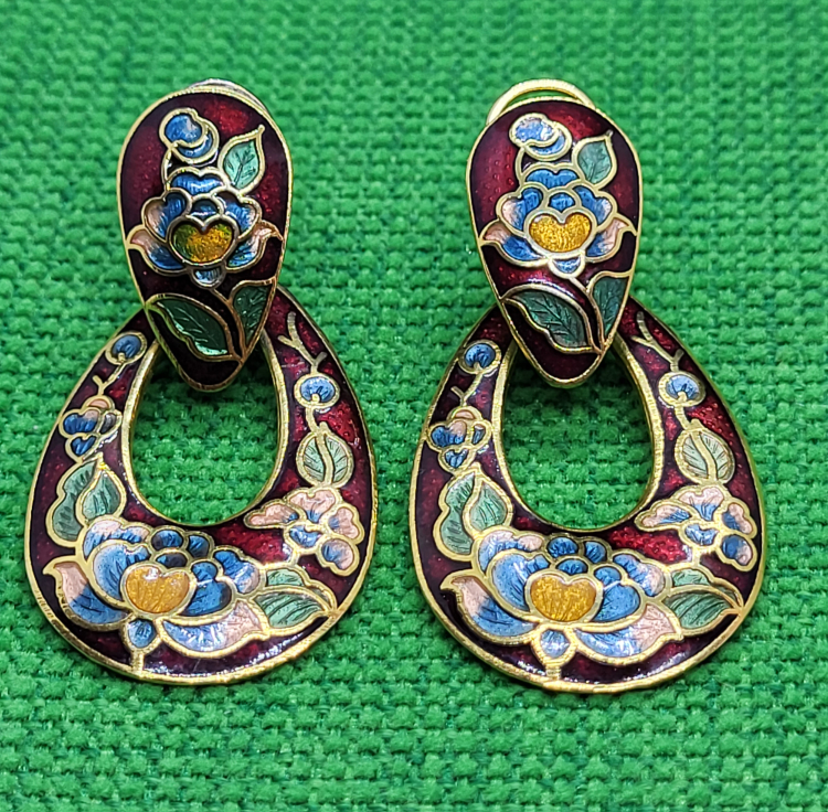 Vintage Cloisonne earrings