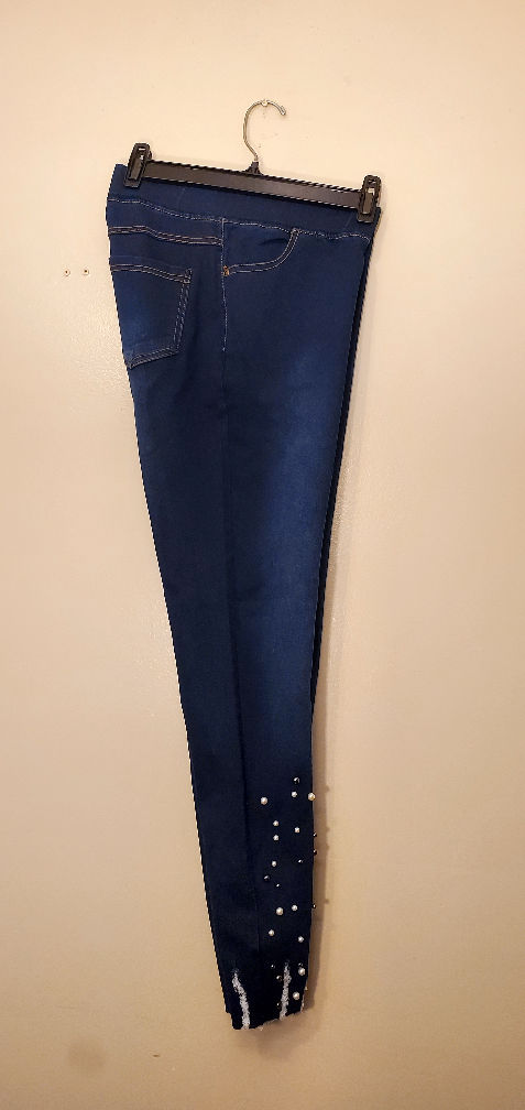 🔥NWOT JVINI Jeggings Dark Blue US Large - photo 4