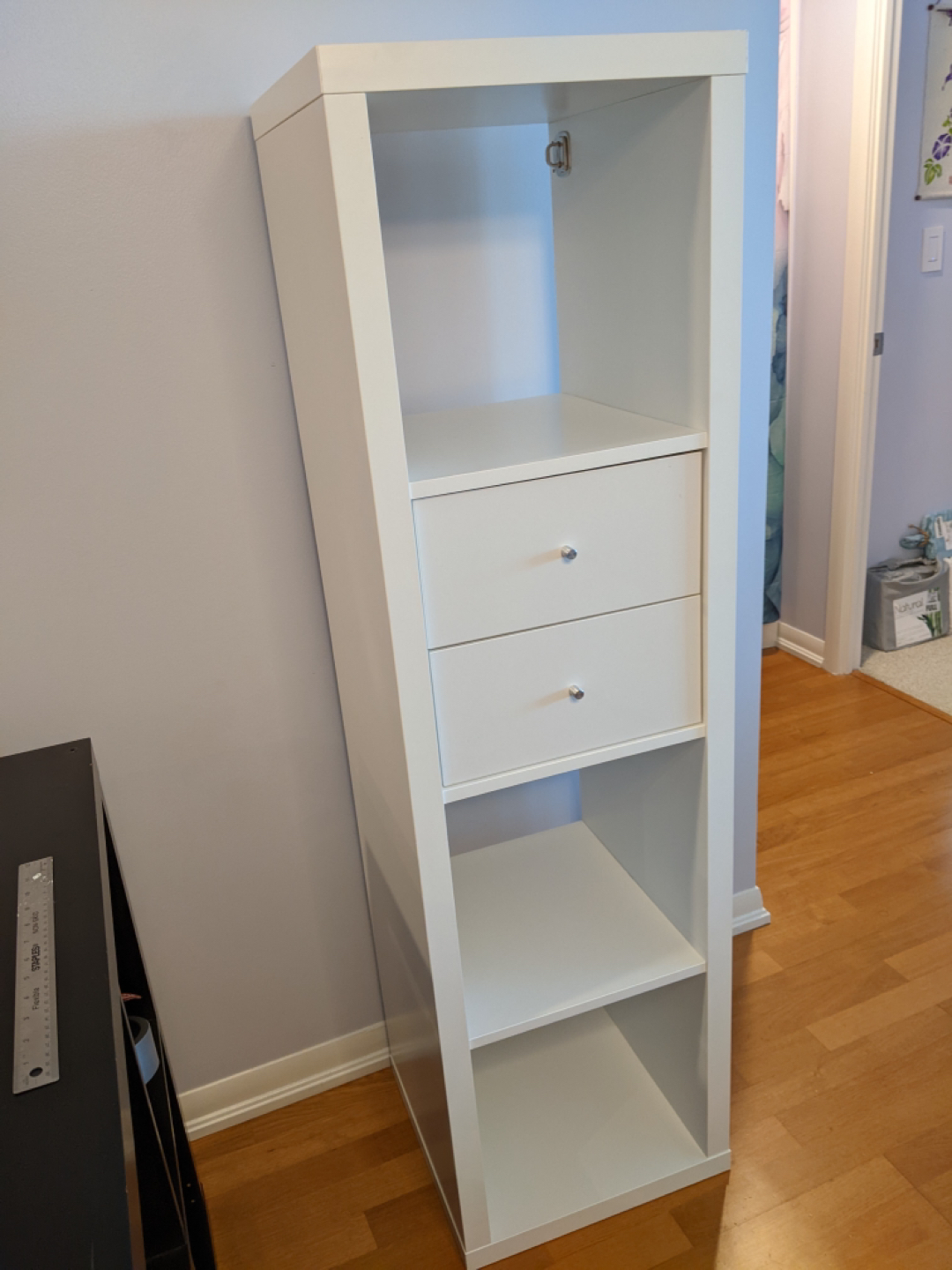 IKEA Kallax 1x4 cube shelf unit with 2 drawers thumbnail