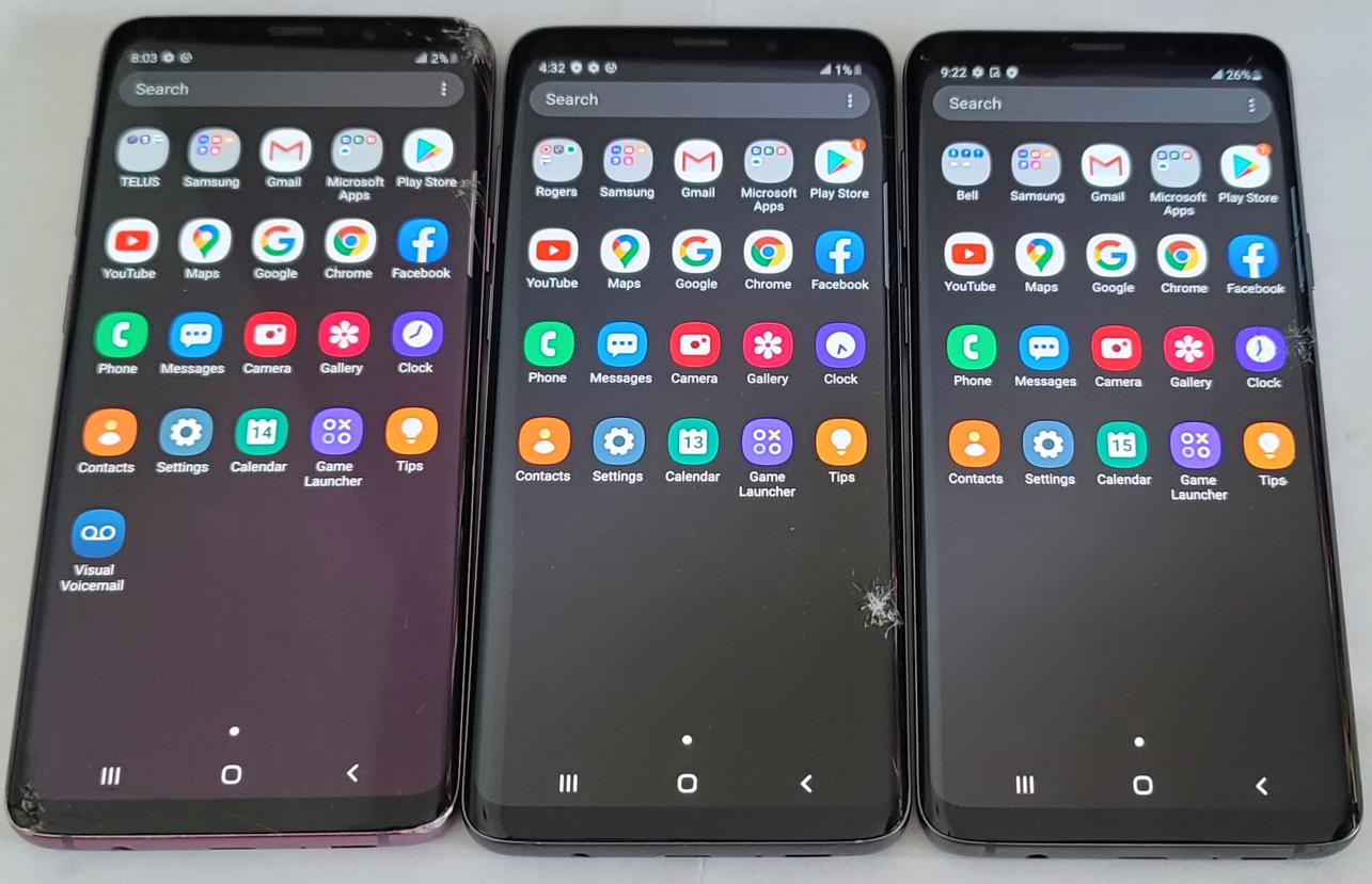 3 Samsung S9+! 64GB/Unlocked! Crack Screen! $90 Each/Firm Price!