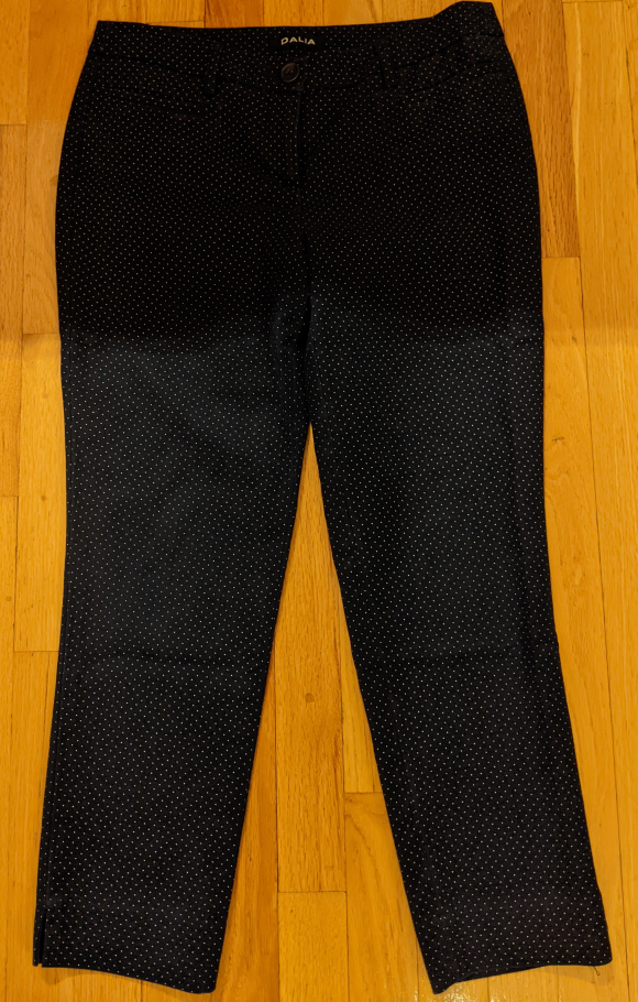 Navy blue white dots work pants thumbnail