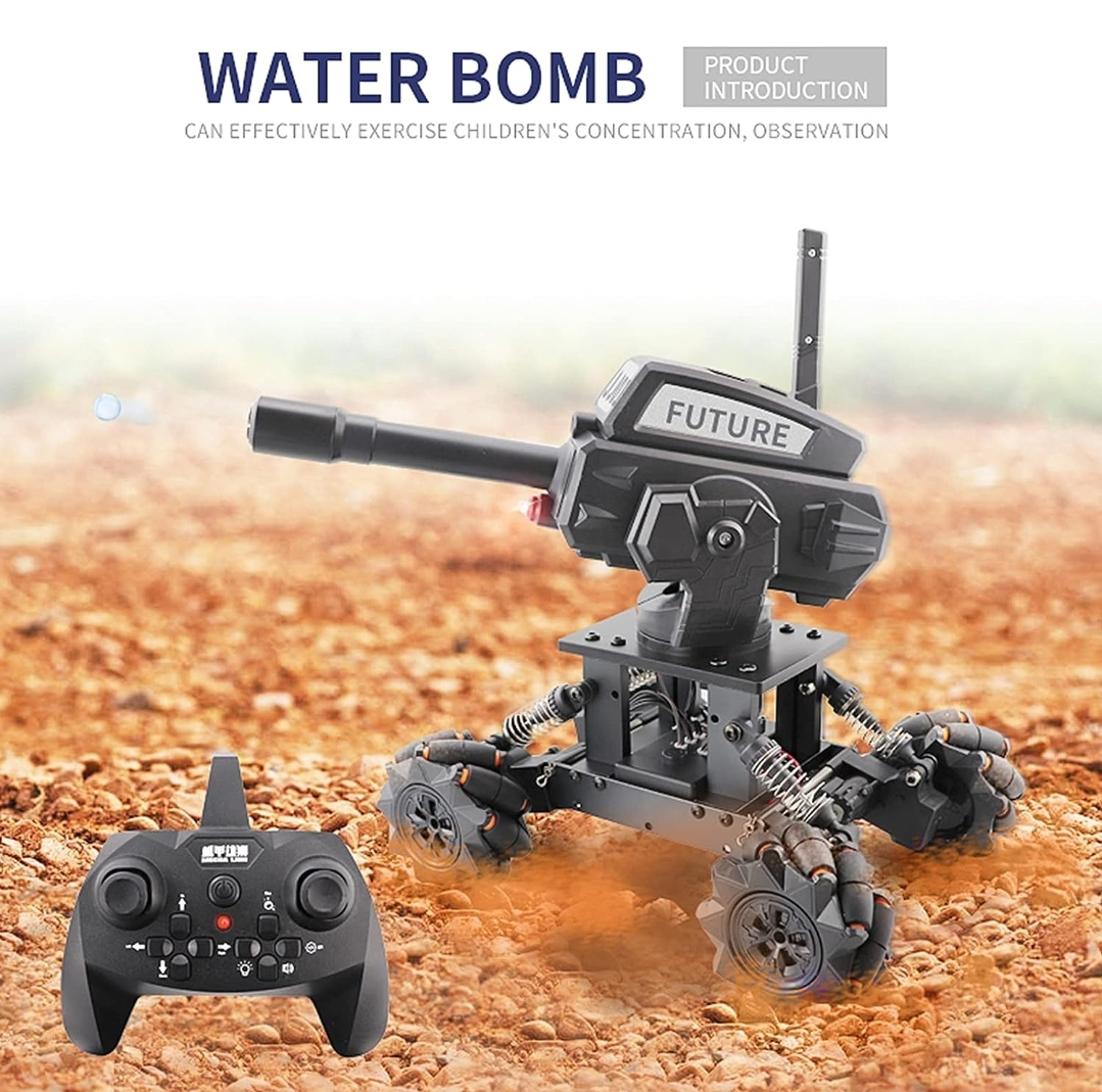 JJ01 DIY 2.4GHz 14CH 4 Water Bomb Tank Car Alloy Frame Mecha War thumbnail