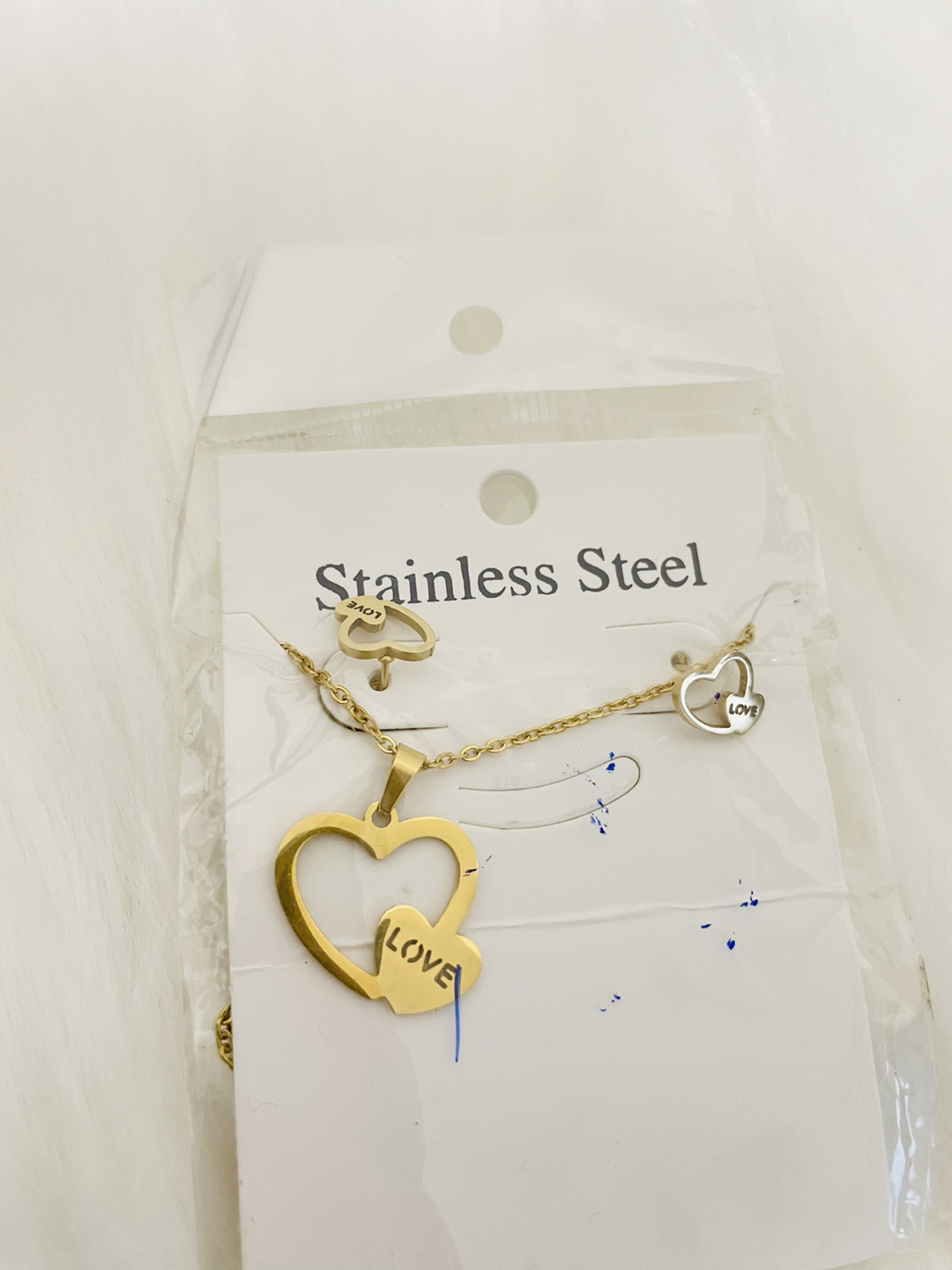 Heart shaped love pendant and earrings - photo 2