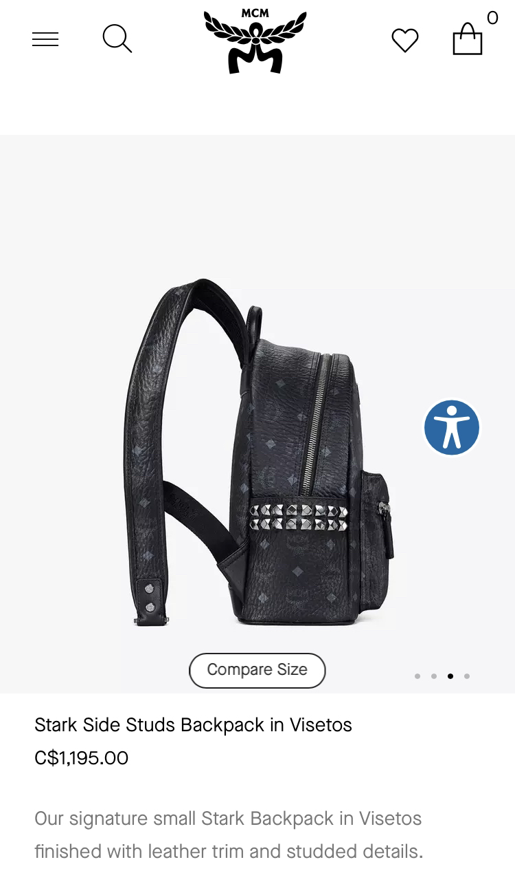 MCM Stark Side Studs Backpack in Visetos - photo 3