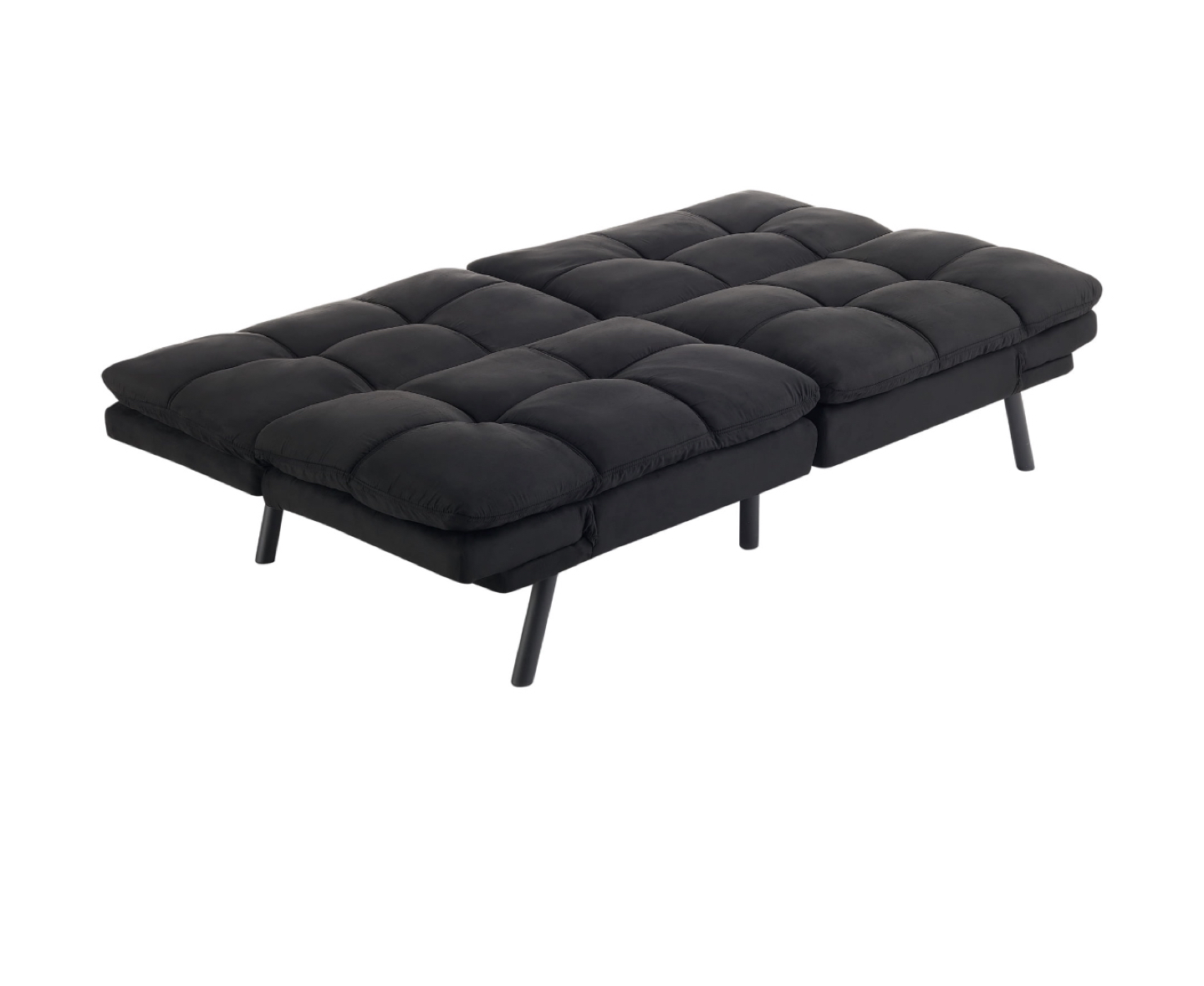 Mainstays Memory Foam Futon, Black Faux Suede Fabric - photo 3