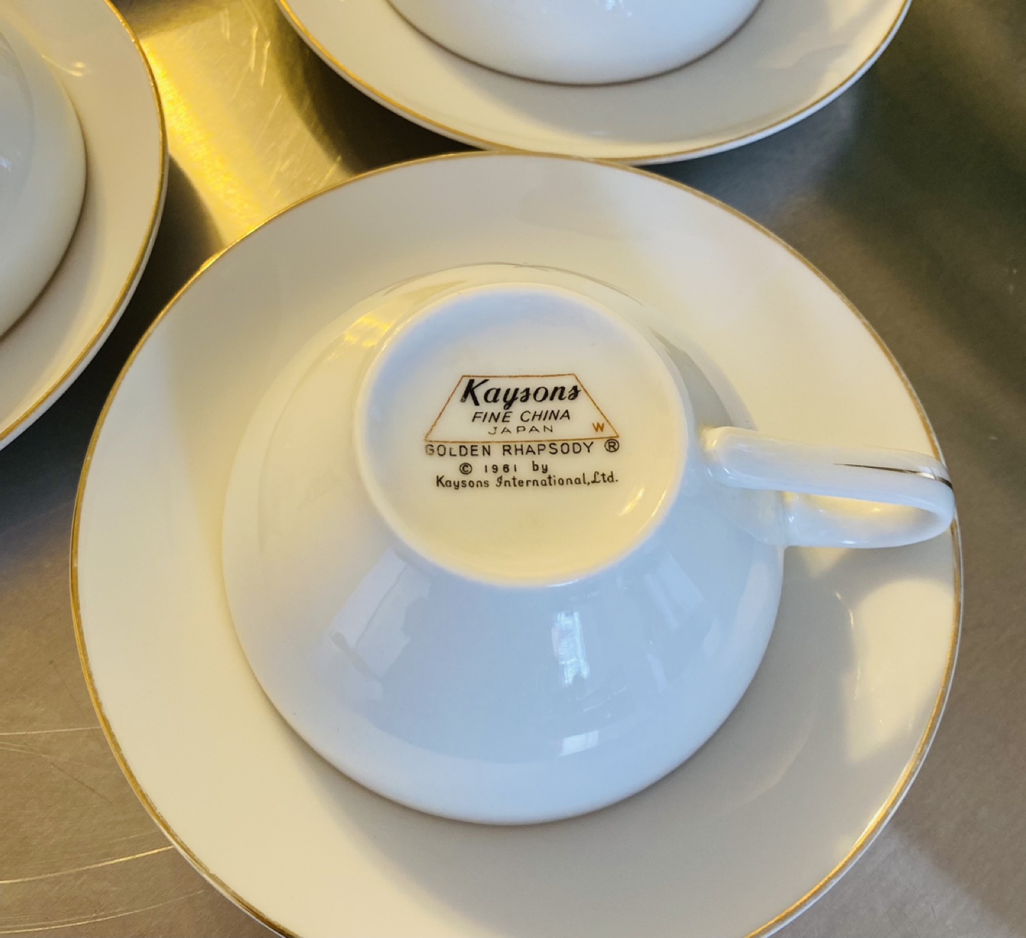 Vintage Japanese tea cup and saucer set, 4 sets 45$！ image indicator(3)