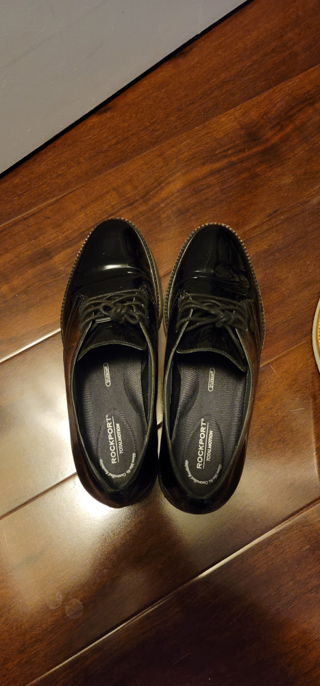 Glossy Black Rockport Total Motion Oxford Shoes (Women)