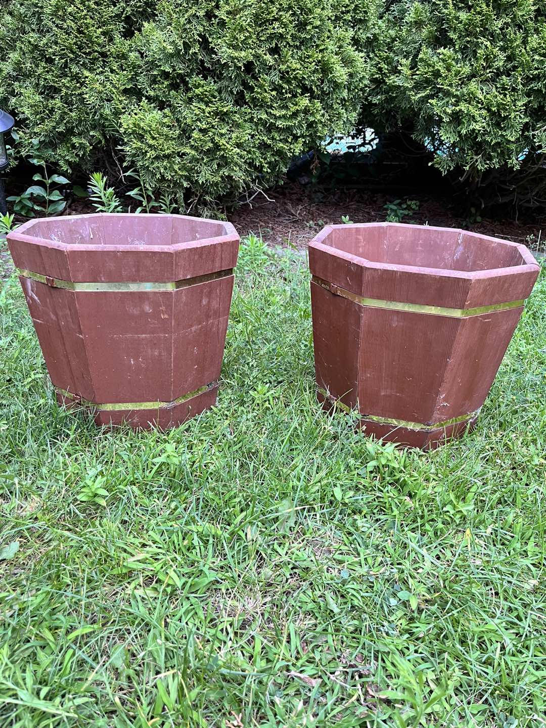 Vintage Wooden Barrel Planters thumbnail