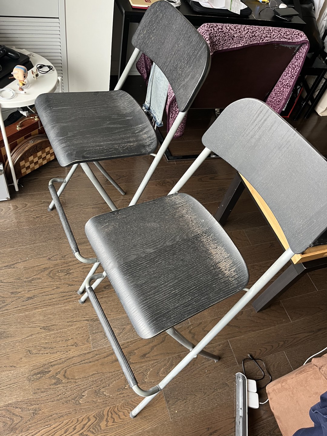 IKEA foldable bar stools (2) MOVIBG SALE thumbnail