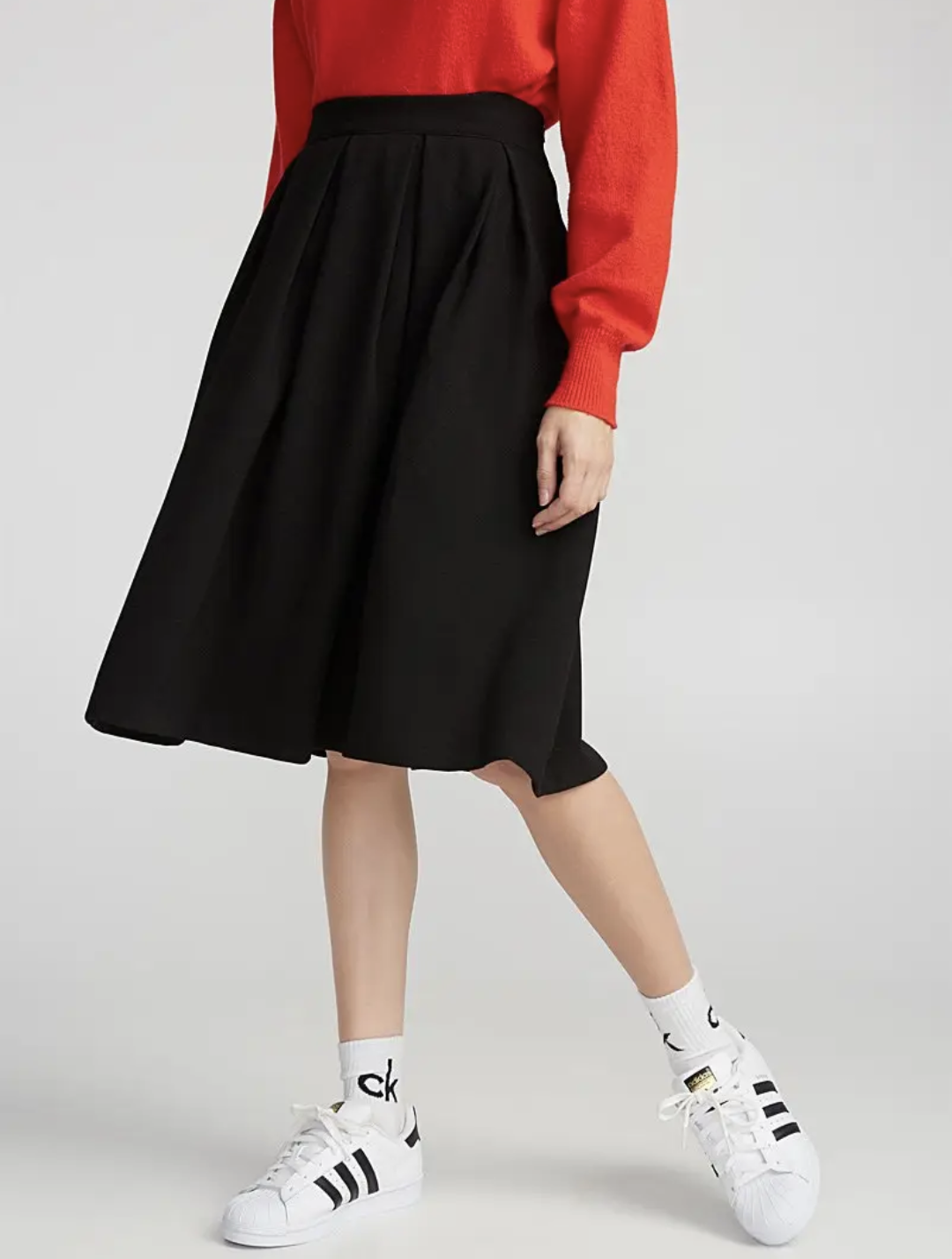 pleated midi skirt - new