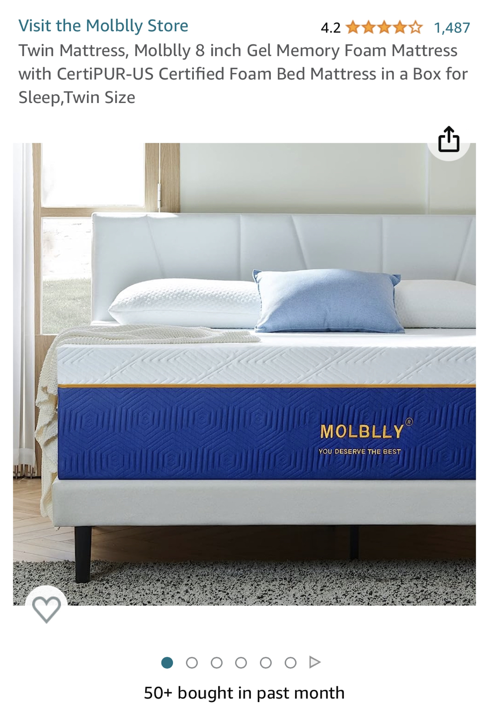 MOLBY 8 Inch MEMORY FOAM mattress