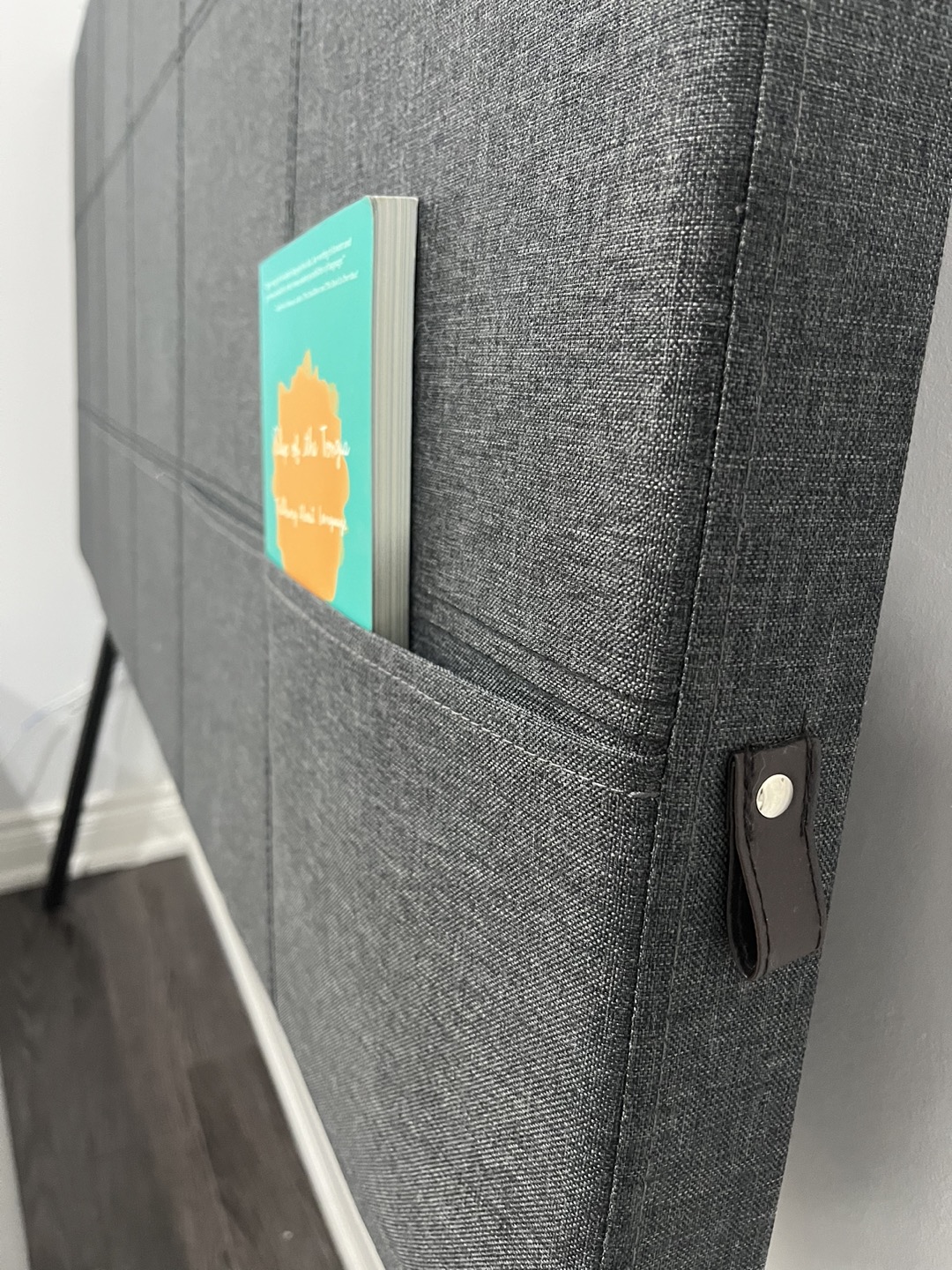 Queen headboard with storage pockets - photo 3