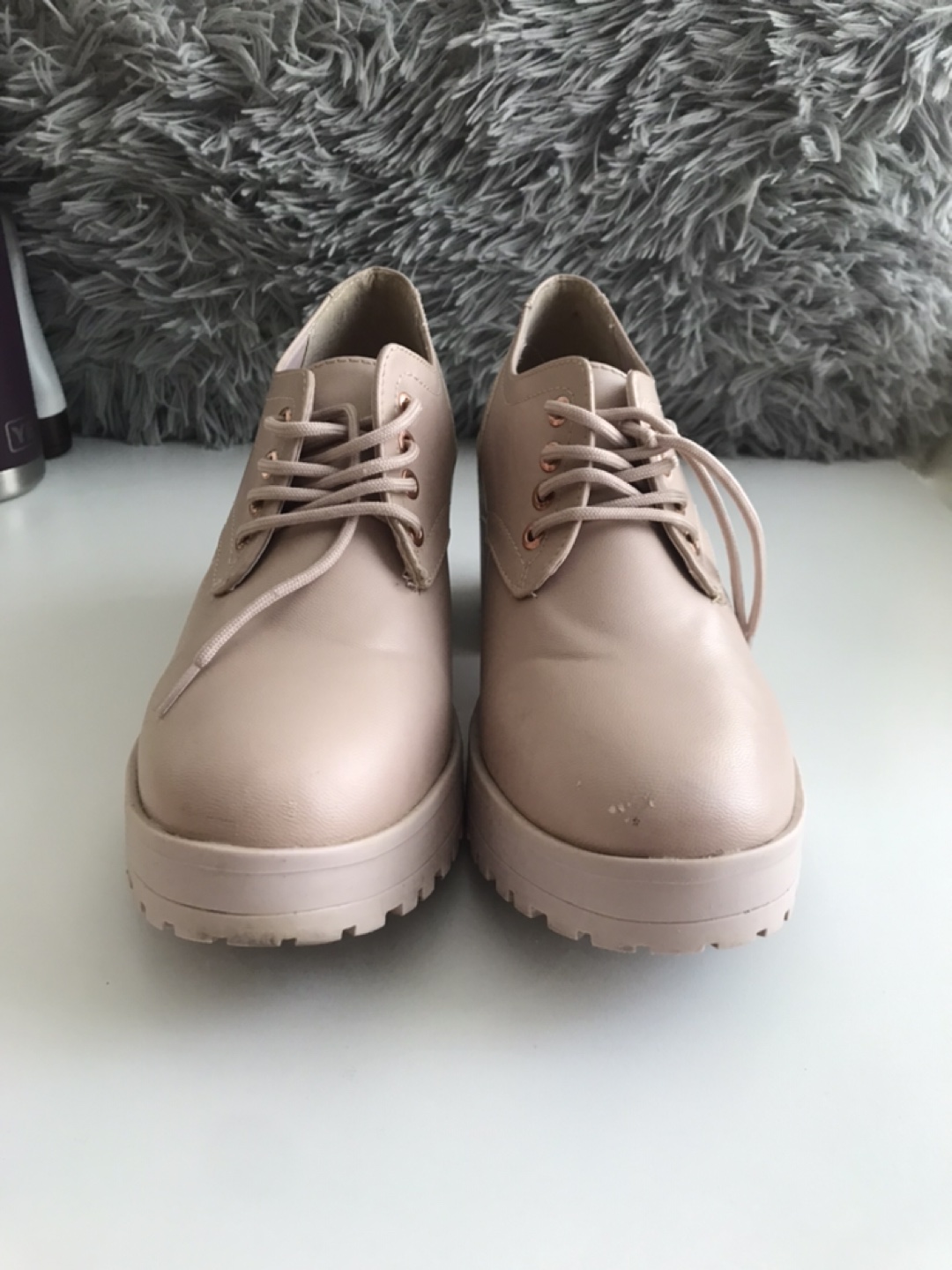 Pink chunky heeled lace-up boots - photo 3