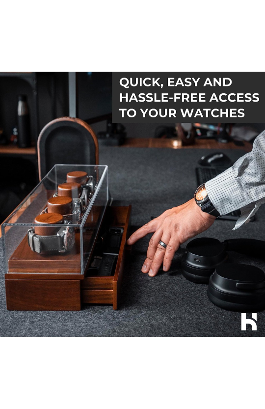 Holme & Hadfield - Walnut Watch display Holder - new in box image indicator(3)