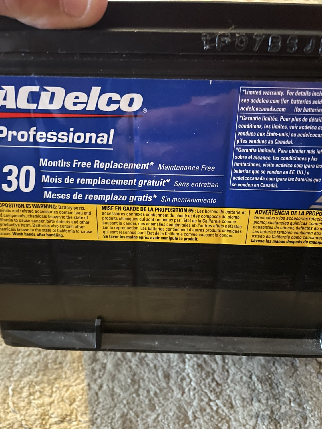AC delco automotive battery