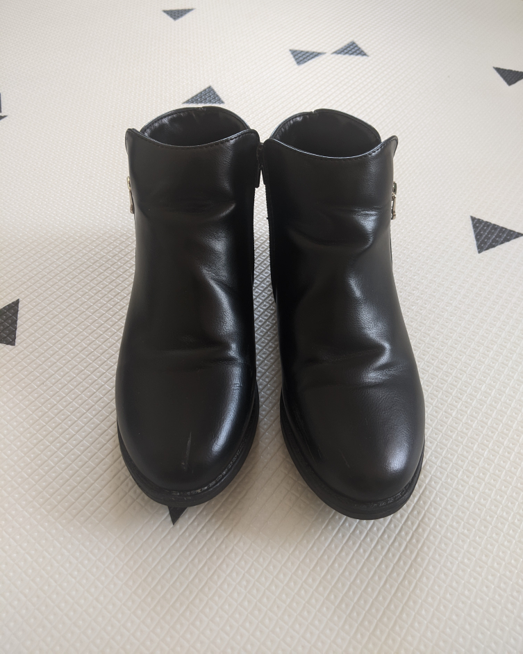 Black Faux Leather Ankle Boots (Gently Worn) image indicator(5)