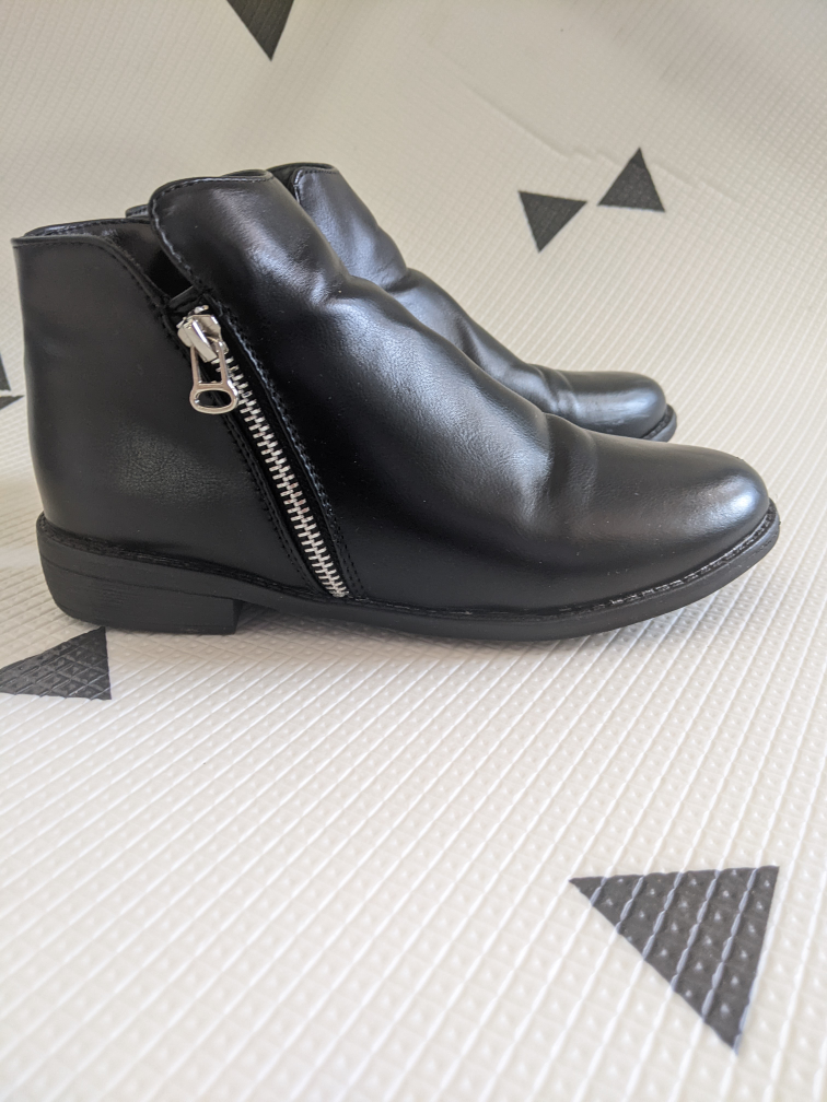 Black Faux Leather Ankle Boots (Gently Worn) image indicator(6)